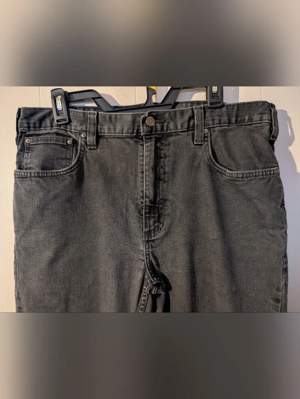 Carhartt Men’s Faded Black Relaxed Fit Jeans with Logo Patch Size 36 X 34